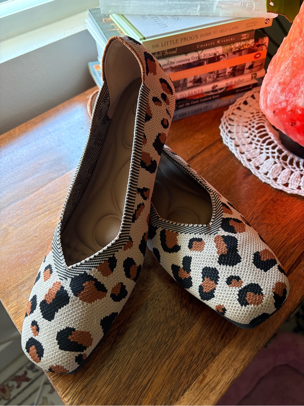 Leopard Knit Ballet Flats - Women's Brown/Black Pattern